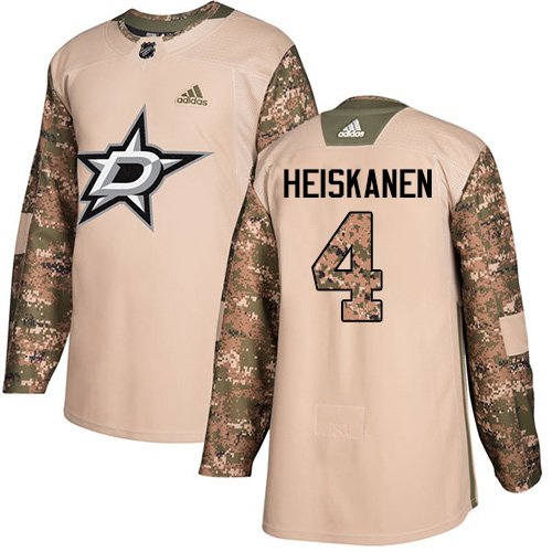 Adidas Stars #4 Miro Heiskanen Camo Authentic Veterans Day Stitched NHL Jersey